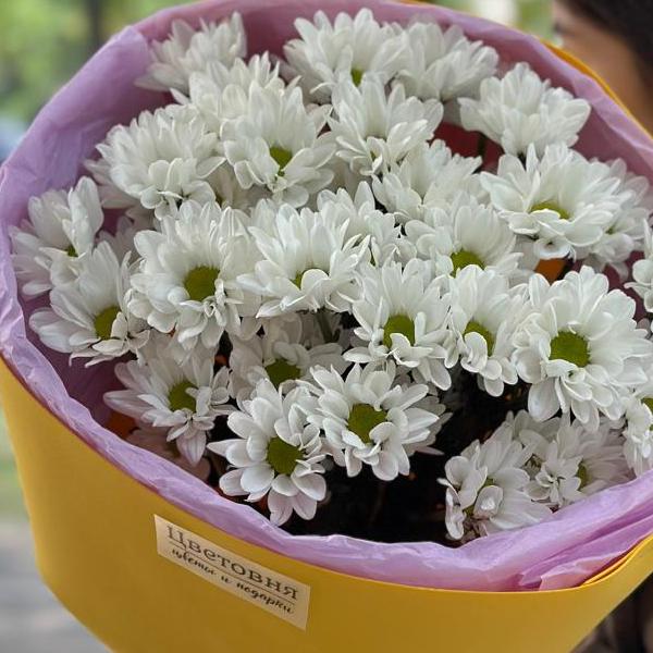 Букет из кустовых хризантем "Солнечная улыбка"