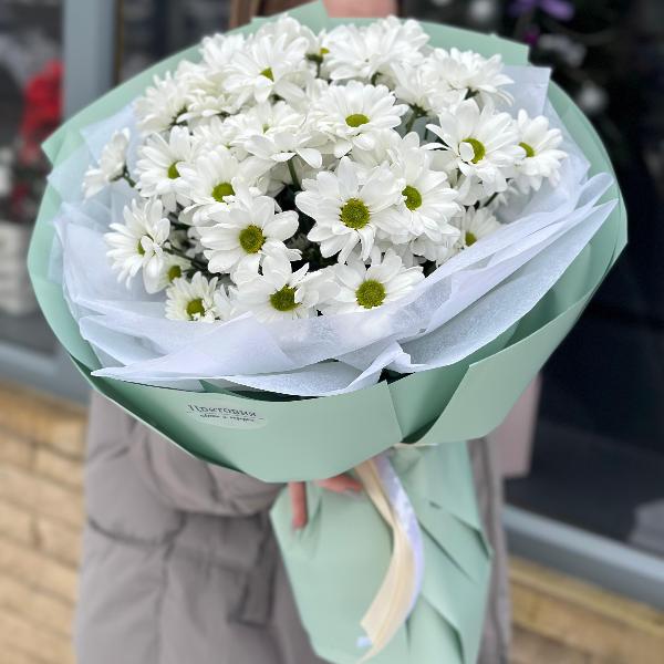  Букет из кустовых хризантем  "Подводный жемчуг"